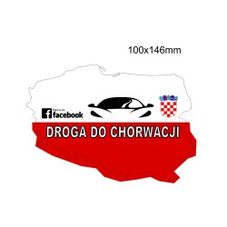 Naklejka Droga do Chorwacji Kontur Polski Flaga | 100x146 mm