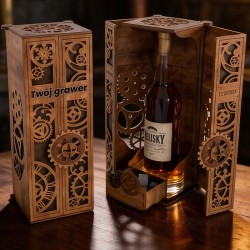 Drewniana skrzynka na alkohol Steampunk – wyjątkowy prezent | Droga do Chorwacji
